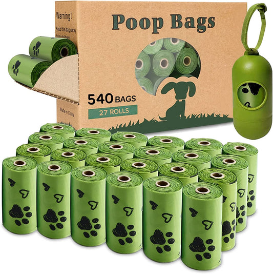 Biodegradable Dog Waste Bags - 540 Count with Dispenser, Extra Thick and Leak Proof - Scented