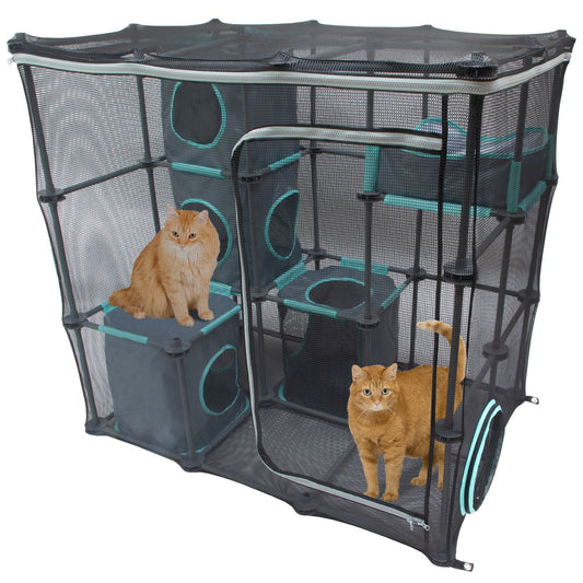 , Cat Toys, Outdoor Mega Kit Cat Furniture, Black, O/S
